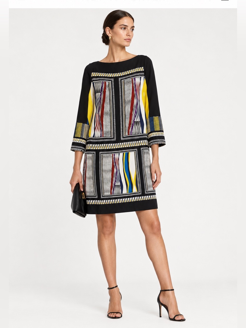 Diane Von Furstenberg Silk Dress Mod Printed Shift Size 4